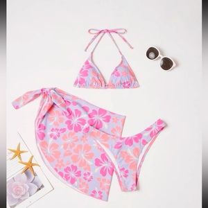 Colorful Bikini Set With Skirt